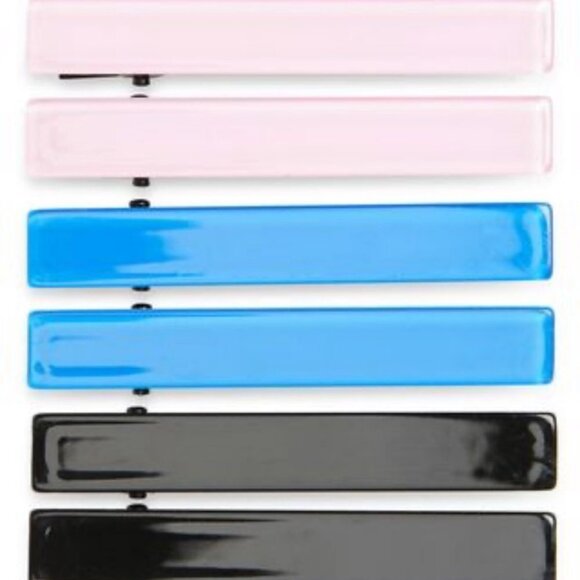 NWT Nordstrom Tasha Set of Six Hair Clips Blue Black Pink New Tag Retro 90s Y2K - Picture 4 of 4